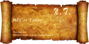 Nán Tibor névjegykártya